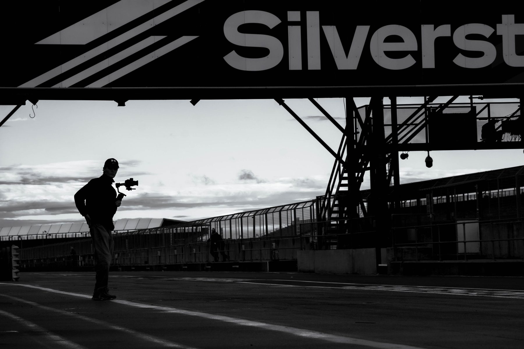Under the start gantry