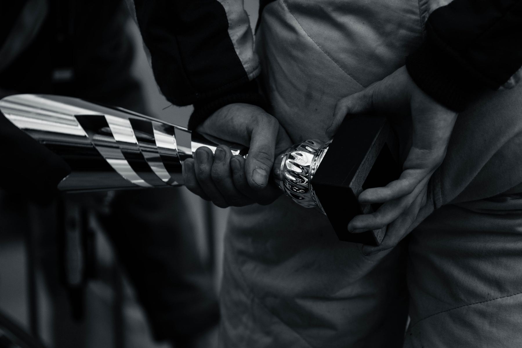 Trophy in hand
